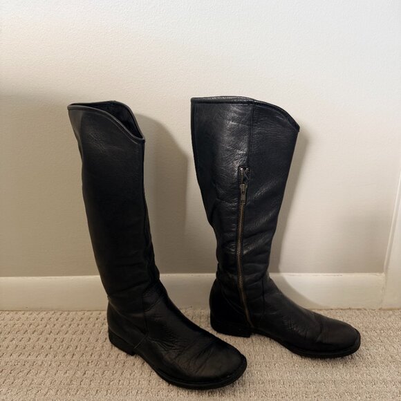 Born Pebbled Leather Riding Boots - Black, Size 7 - Picture 2 of 8